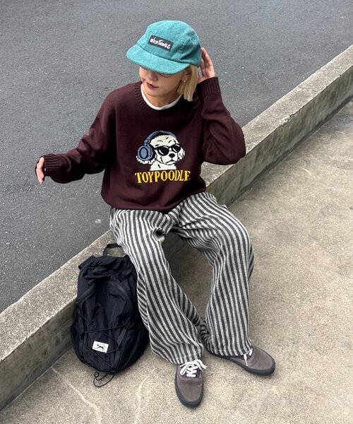 CIAOPANIC TYPY(チャオパニックティピー)の「【UNISEX】【ウエストゴムで楽ちん】ストライプイージーパンツ(その他パンツ・レディース・ネイビー/ホワイト/ブラウン・MEDIUM/LARGE)」の7枚目の写真