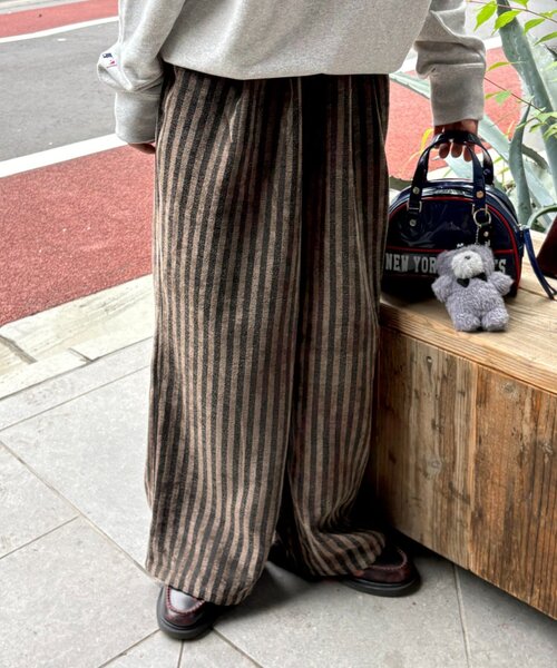 CIAOPANIC TYPY(チャオパニックティピー)の「【UNISEX】【ウエストゴムで楽ちん】ストライプイージーパンツ(その他パンツ・レディース・ネイビー/ホワイト/ブラウン・MEDIUM/LARGE)」の10枚目の写真