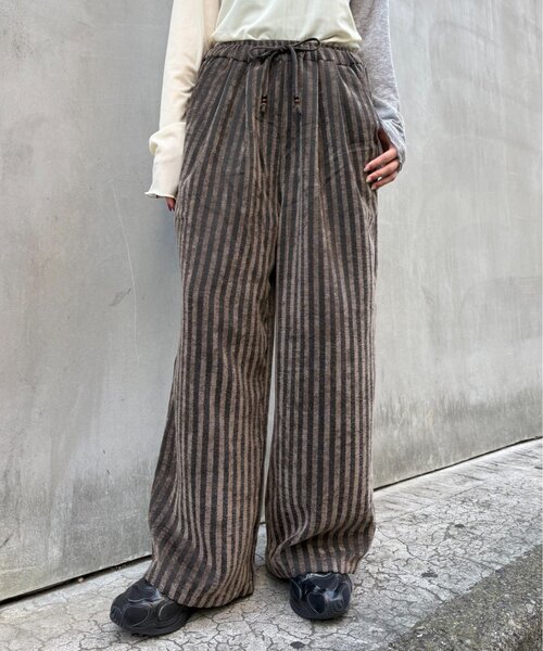 CIAOPANIC TYPY(チャオパニックティピー)の「【UNISEX】【ウエストゴムで楽ちん】ストライプイージーパンツ(その他パンツ・レディース・ネイビー/ホワイト/ブラウン・MEDIUM/LARGE)」の11枚目の写真