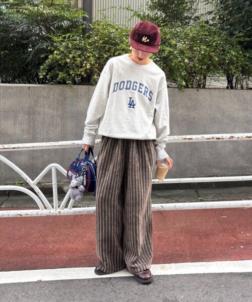 CIAOPANIC TYPY(チャオパニックティピー)の「【UNISEX】【ウエストゴムで楽ちん】ストライプイージーパンツ(その他パンツ・レディース・ネイビー/ホワイト/ブラウン・MEDIUM/LARGE)」の13枚目の写真