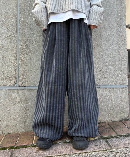 CIAOPANIC TYPY(チャオパニックティピー)の「【UNISEX】【ウエストゴムで楽ちん】ストライプイージーパンツ(その他パンツ・レディース・ネイビー/ホワイト/ブラウン・MEDIUM/LARGE)」の16枚目の写真