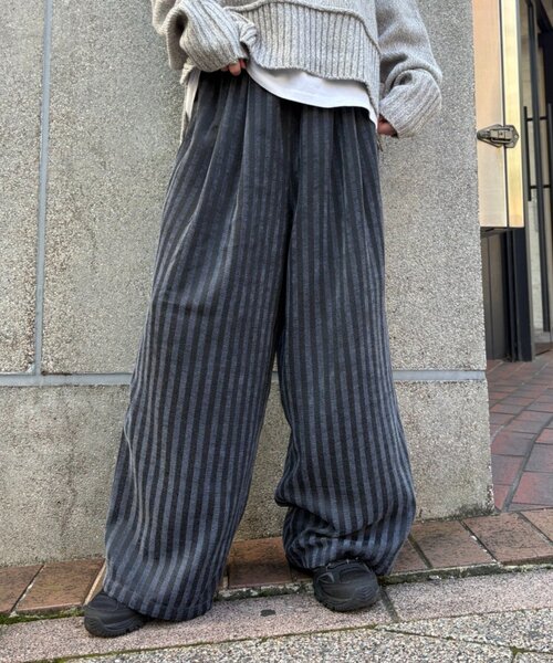CIAOPANIC TYPY(チャオパニックティピー)の「【UNISEX】【ウエストゴムで楽ちん】ストライプイージーパンツ(その他パンツ・レディース・ネイビー/ホワイト/ブラウン・MEDIUM/LARGE)」の17枚目の写真