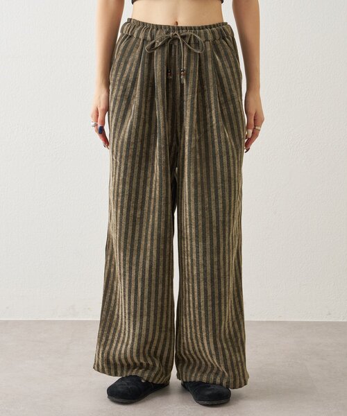 CIAOPANIC TYPY(チャオパニックティピー)の「【UNISEX】【ウエストゴムで楽ちん】ストライプイージーパンツ(その他パンツ・レディース・ネイビー/ホワイト/ブラウン・MEDIUM/LARGE)」の21枚目の写真