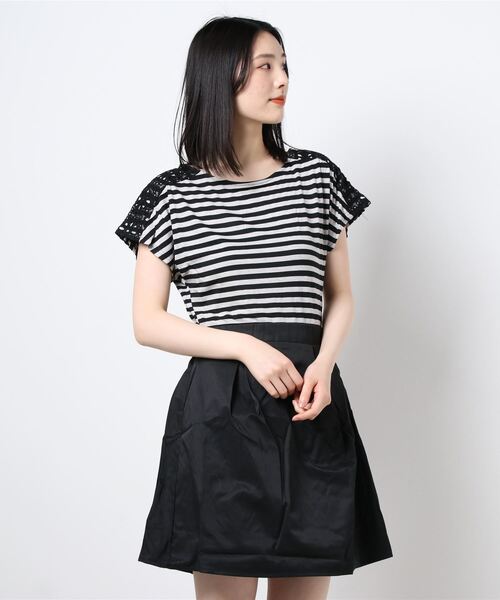 ワンピース Fellini フェリーニ のワンピース 肩レースボーダー切替ワンピース 13 2121 14 を購入できます Fellini ワンピース ドレス 肩レースボーダー切替ワンピース ワンピース Fellini フェリーニ のファッション