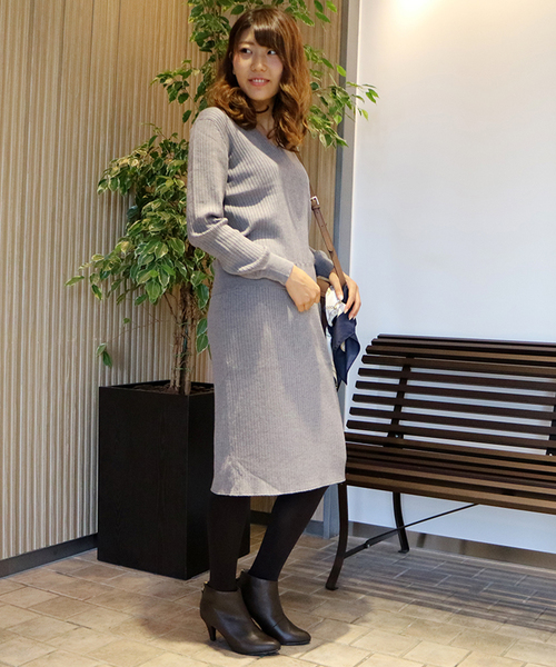 N.（N. Natural Beauty Basic）（エヌエヌナチュラルビューティーベーシック）の「ワイドリブセットアップ スカート（スカート・レディース・ブラウン/ボルドー/グレー/ブルー/ブラック・MEDIUM）」の21枚目の写真