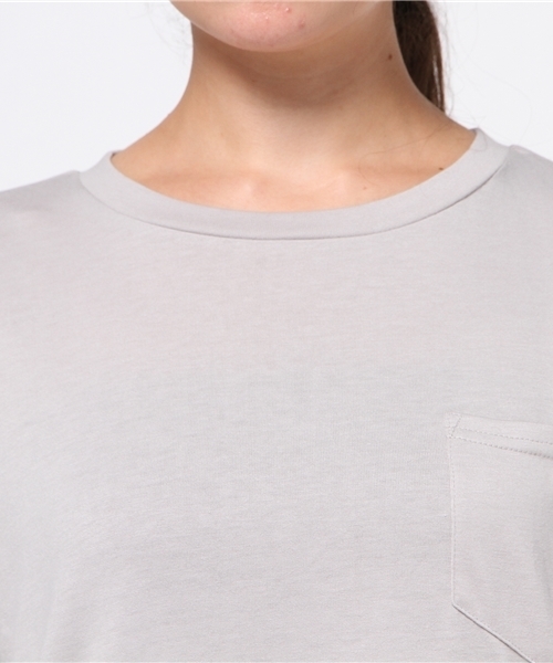 VENCEEXCHANGE（ヴァンスエクスチェンジ）の「ディープスリット5分袖T          （Tシャツ/カットソー・レディース・グレー/ブラウン/ブラック・MEDIUM）」の7枚目の写真