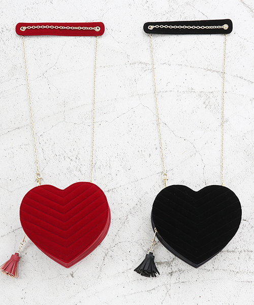 one after another NICE CLAUP（ワンアフターアナザーナイスクラップ）の「ハートミニショルダー（ショルダーバッグ・レディース・レッド/ブラック・FREE）」の3枚目の写真