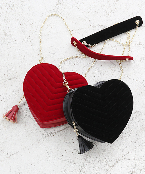 one after another NICE CLAUP（ワンアフターアナザーナイスクラップ）の「ハートミニショルダー（ショルダーバッグ・レディース・レッド/ブラック・FREE）」の4枚目の写真
