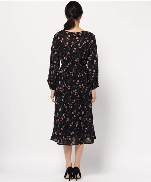 archives（アルシーヴ）の「フラワーシフォンキャミ付きMIXワンピース（ワンピース・レディース・ブラック/ネイビー・MEDIUM）」の5枚目の写真