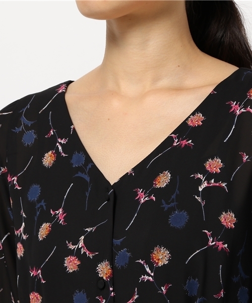 archives（アルシーヴ）の「フラワーシフォンキャミ付きMIXワンピース（ワンピース・レディース・ブラック/ネイビー・MEDIUM）」の6枚目の写真