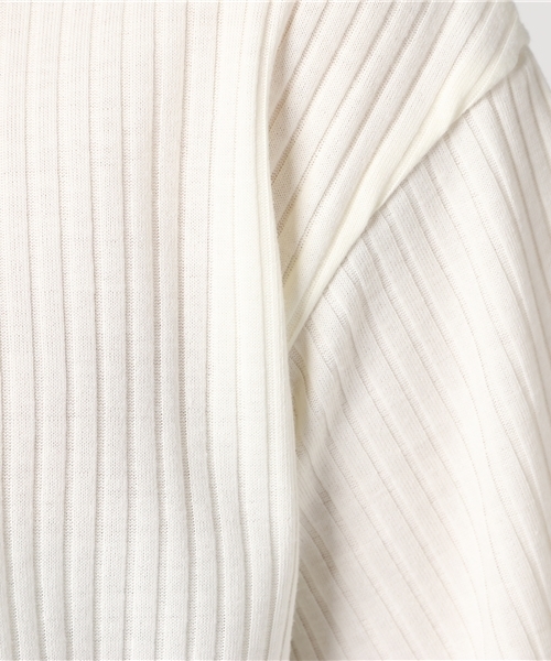 WHO'S WHO gallery（フーズフーギャラリー）の「テレコレースアッププルオーバー（Tシャツ/カットソー・レディース・ホワイト/ブラック・FREE）」の9枚目の写真