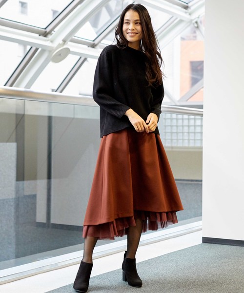 NINE（ナイン）の「【NINE】《STUDIOUS別注》バックレースアップニット（ニット/セーター・レディース・ブラック/ベージュ・FREE）」の4枚目の写真