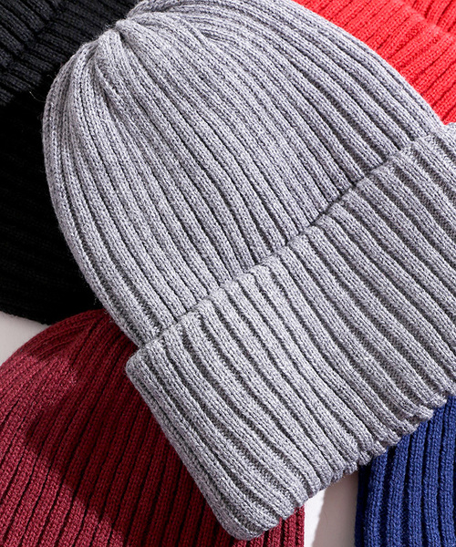 WEGO（ウィゴー）の「WEGO/リブニットキャップ（ニットキャップ/ビーニー・メンズ・ブラック/ネイビー/ワイン/杢グレー/レッド/パープル/ホワイト・FREE）」の4枚目の写真