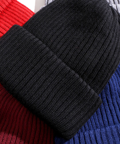 WEGO（ウィゴー）の「WEGO/リブニットキャップ（ニットキャップ/ビーニー・メンズ・ブラック/ネイビー/ワイン/杢グレー/レッド/パープル/ホワイト・FREE）」の3枚目の写真