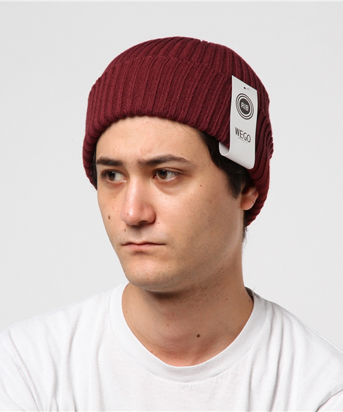WEGO（ウィゴー）の「WEGO/リブニットキャップ（ニットキャップ/ビーニー・メンズ・ブラック/ネイビー/ワイン/杢グレー/レッド/パープル/ホワイト・FREE）」の9枚目の写真