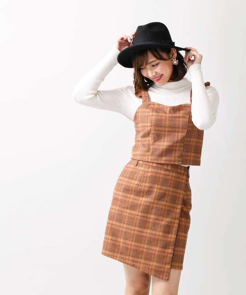 WEGO（ウィゴー）の「WEGO/チェックフリルビスチェ（タンクトップ・レディース・グレー系その他2/ブラウン系その他2/ベージュ系その他2/グリーン系その他2・FREE）」の17枚目の写真