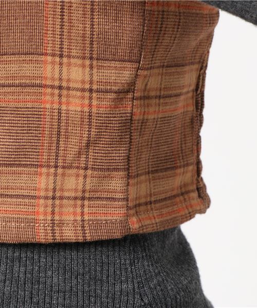 WEGO（ウィゴー）の「WEGO/チェックフリルビスチェ（タンクトップ・レディース・グレー系その他2/ブラウン系その他2/ベージュ系その他2/グリーン系その他2・FREE）」の19枚目の写真