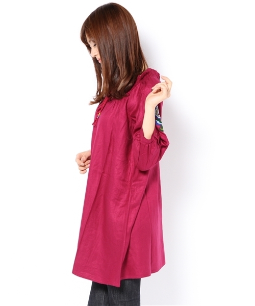 Kastane（カスタネ）の「メリンダTOP（シャツ/ブラウス・レディース・ブラック/ターコイズブルー/ワインレッド・FREE）」の4枚目の写真