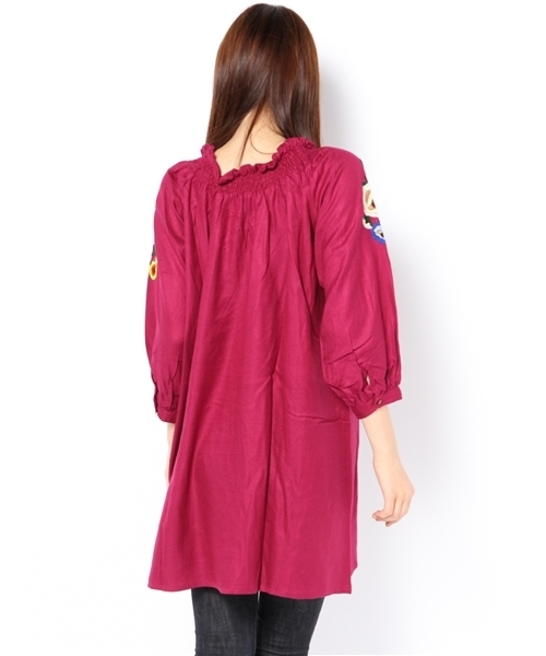 Kastane（カスタネ）の「メリンダTOP（シャツ/ブラウス・レディース・ブラック/ターコイズブルー/ワインレッド・FREE）」の5枚目の写真