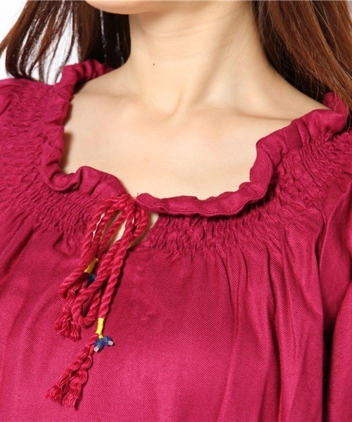 Kastane（カスタネ）の「メリンダTOP（シャツ/ブラウス・レディース・ブラック/ターコイズブルー/ワインレッド・FREE）」の8枚目の写真