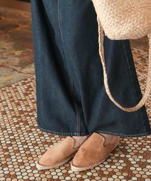 SESTO | ジュートソールのポインテッドトゥスリッパサンダル/ぺたんこミュール/リラックスサンダル(サンダル)