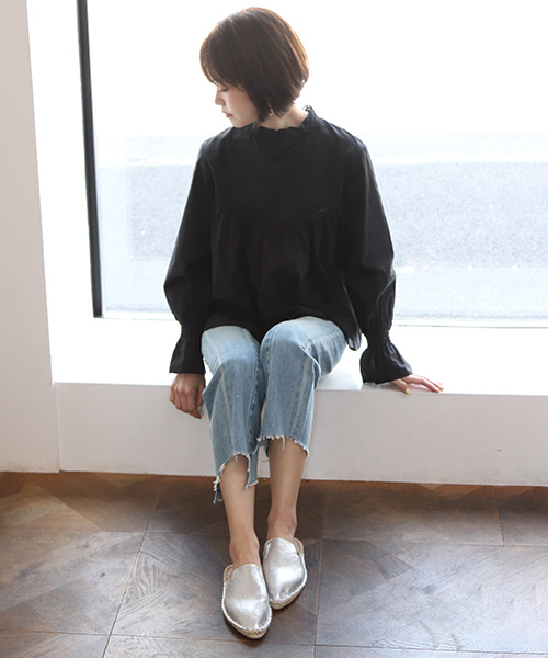 SESTO（セスト）の「ジュートソールのポインテッドトゥバブーシュスリッパサンダル/ぺたんこミュール/リラックスサンダル（サンダル・レディース・ブラック/ブラック系その他/ラベンダー/シルバー/グリーン/ベージュ/ホワイト・37/39/38/36）」の19枚目の写真