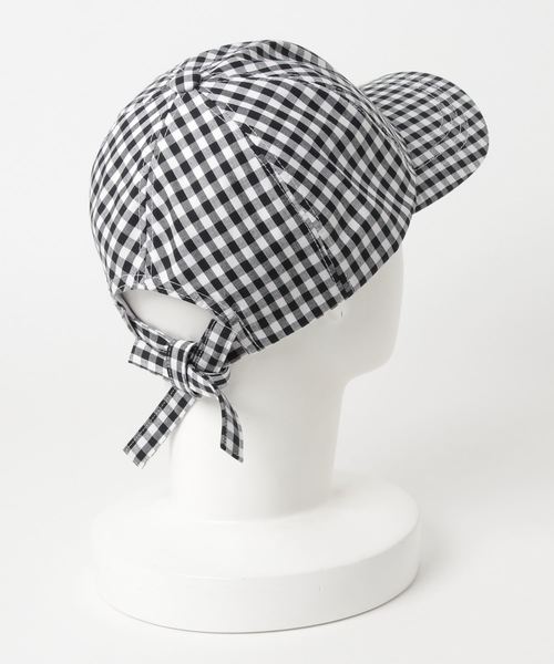 WEGO（ウィゴー）の「WEGO/ギンガムリボンキャップ（キャップ・レディース・ブラック/レッド/サックスブルー・FREE）」の4枚目の写真