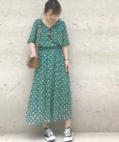 Cheek（チーク）の「花柄シフォンフリルブラウス（シャツ/ブラウス・レディース・ホワイト/ブラック/グリーン・MEDIUM）」の7枚目の写真