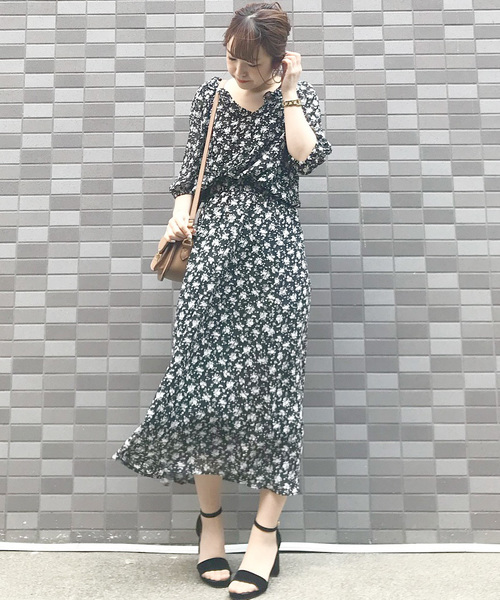 Cheek（チーク）の「花柄シフォンフリルブラウス（シャツ/ブラウス・レディース・ホワイト/ブラック/グリーン・MEDIUM）」の15枚目の写真