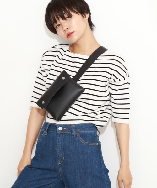 FREE'S MART（フリーズマート）の「総針裾ダーツ５分袖コンパクトニット（ニット/セーター・レディース・ホワイト系その他/ブルー/パープル/ホワイト・FREE）」の17枚目の写真