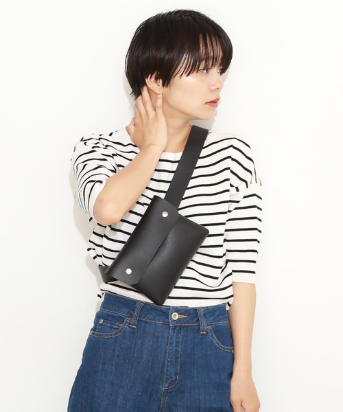 FREE'S MART（フリーズマート）の「総針裾ダーツ５分袖コンパクトニット（ニット/セーター・レディース・ホワイト系その他/ブルー/パープル/ホワイト・FREE）」の13枚目の写真