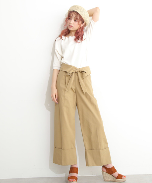 FREE'S MART（フリーズマート）の「総針裾ダーツ５分袖コンパクトニット（ニット/セーター・レディース・ホワイト系その他/ブルー/パープル/ホワイト・FREE）」の12枚目の写真