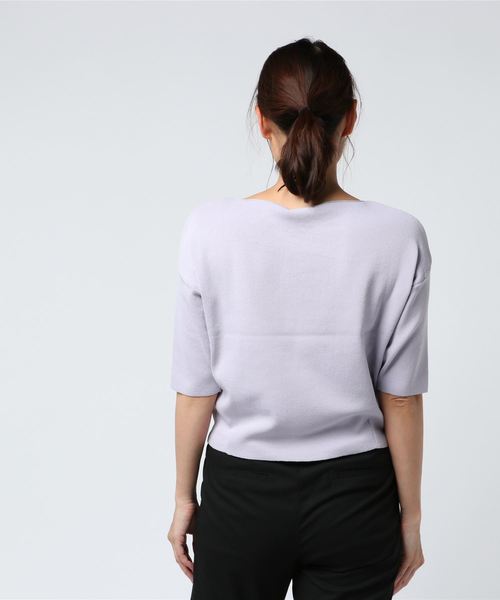 FREE'S MART（フリーズマート）の「総針裾ダーツ５分袖コンパクトニット（ニット/セーター・レディース・ホワイト系その他/ブルー/パープル/ホワイト・FREE）」の5枚目の写真