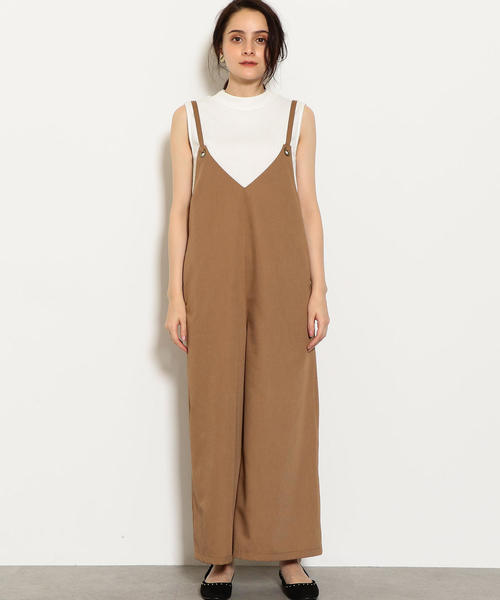 green label relaxing（グリーンレーベルリラクシング）の「NFC メタルリングオールインワン（つなぎ/オールインワン・レディース・モカ/ブラック・36/38）」の11枚目の写真