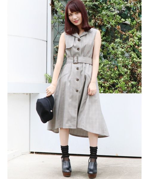 B01149 dazzlin ダズリン　ウールワンピース　コート アシメマーメイドコルセットワンピース[品番：MKSW0061109