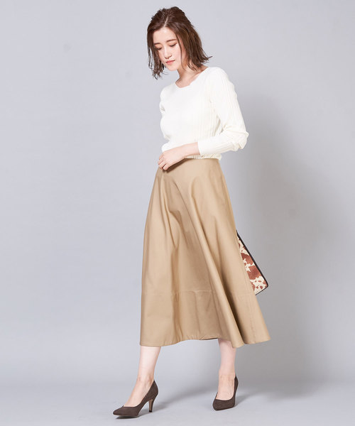 RIVE DROITE(リヴドロワ)の「チノフレアースカート(スカート・レディース・ブラック/ベージュ・38/36)」の5枚目の写真