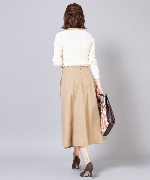 RIVE DROITE(リヴドロワ)の「チノフレアースカート(スカート・レディース・ブラック/ベージュ・38/36)」の6枚目の写真