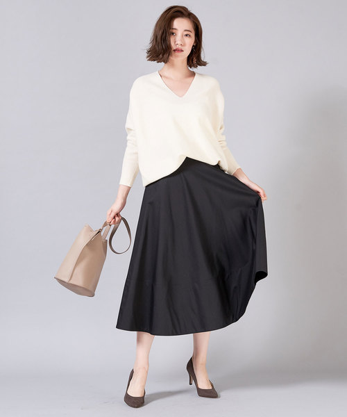 RIVE DROITE(リヴドロワ)の「チノフレアースカート(スカート・レディース・ブラック/ベージュ・38/36)」の10枚目の写真