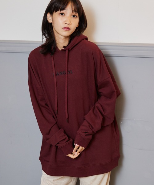 KANGOL(カンゴール)の「▽WEB限定 KANGOL/カンゴール 別注 スーパービッグシルエット プルオーバーパーカー(パーカー・メンズ・ブラック/ダークグリーン/ベージュ/ブラウン/オフホワイト/杢グレー/ロイヤルブルー/ワイン/ネイビー/ライトオリーブ/チャコール/ダークベージュ・FREE)」の12枚目の写真