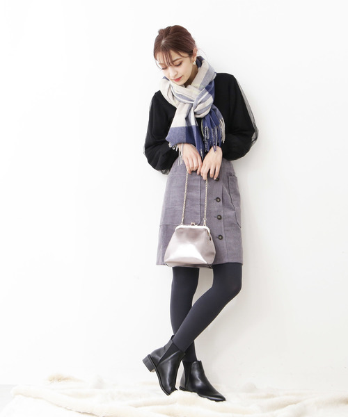 N.(N. Natural Beauty Basic)(エヌエヌナチュラルビューティーベーシック)の「チェーン付メタリックがま口ミニショルダーバッグ(ショルダーバッグ・レディース・ブラック/シルバー・フリ-)」の8枚目の写真