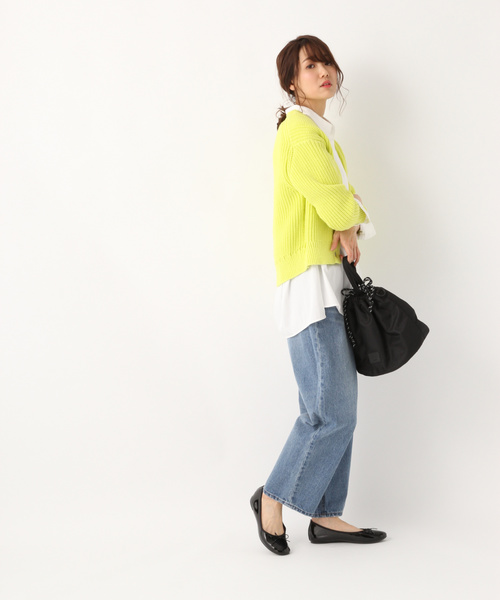 GLOBAL WORK(グローバルワーク)の「洗えるアゼショートカーディガン/822624(カーディガン/ボレロ・レディース・ブラック/ホワイト/パープル系その他5/ベージュ/イエロー・FREE)」の10枚目の写真