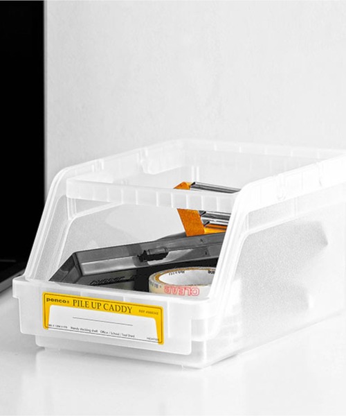 PENCO（ペンコ）の「penco ペンコ パイルアップキャディ スタッキング 収納ケース（収納グッズ・レディース・ホワイト/ライトブルー/ブラック/ベージュ/ネイビー/イエロー/オレンジ/グリーン/クリア・FREE）」の9枚目の写真