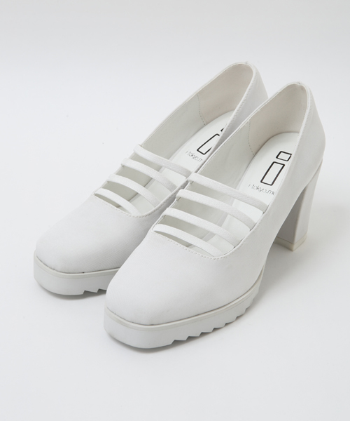 i（アイ）の「ゴムライン厚底パンプス（パンプス・レディース・ホワイト/ブラック・SMALL/LARGE/MEDIUM）」の2枚目の写真