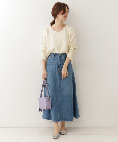 URBAN RESEARCH DOORS(アーバンリサーチドアーズ)の「レースアップスリーブプルオーバー∴(Tシャツ/カットソー・レディース・アイボリー/チャコールグレー/マスタード・ONE)」の21枚目の写真