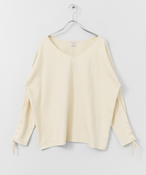 URBAN RESEARCH DOORS(アーバンリサーチドアーズ)の「レースアップスリーブプルオーバー∴(Tシャツ/カットソー・レディース・アイボリー/チャコールグレー/マスタード・ONE)」の7枚目の写真