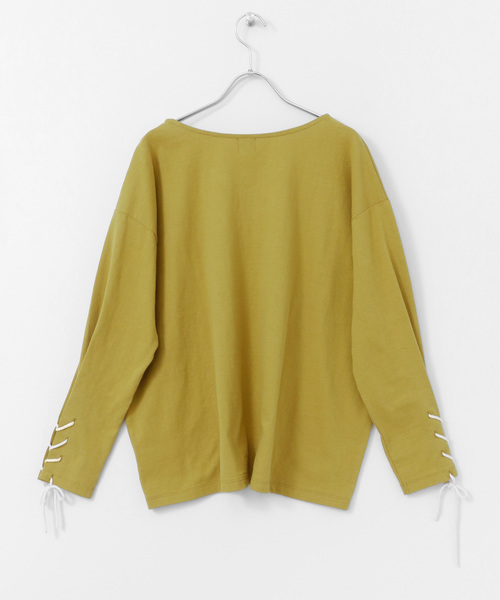 URBAN RESEARCH DOORS(アーバンリサーチドアーズ)の「レースアップスリーブプルオーバー∴(Tシャツ/カットソー・レディース・アイボリー/チャコールグレー/マスタード・ONE)」の11枚目の写真