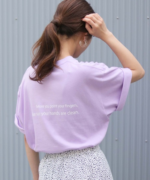 HER CLOSET(ハークローゼット)の「【HERCLOSET】アソートプリントロゴTシャツ(Tシャツ/カットソー・レディース・ホワイト/ネイビー/イエロー/ホワイト系その他/ブラック系その他/ブルー系その他/イエロー系その他/ホワイト系その他2/ブラック系その他2/スミクロ/ブルー系その他2/イエロー系その他2/パープル/ホワイト系その他4/ブラック系その他3/ブラック系その他4/ホワイト系その他3/グレー/カーキ・M/L)」の16枚目の写真