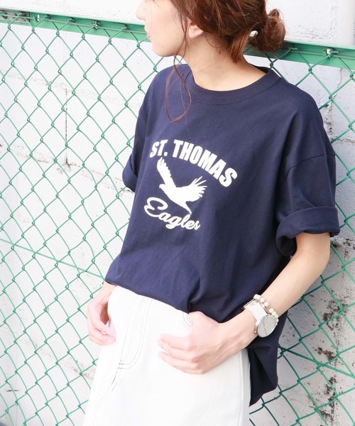 HER CLOSET(ハークローゼット)の「【HERCLOSET】アソートプリントロゴTシャツ(Tシャツ/カットソー・レディース・ホワイト/ネイビー/イエロー/ホワイト系その他/ブラック系その他/ブルー系その他/イエロー系その他/ホワイト系その他2/ブラック系その他2/スミクロ/ブルー系その他2/イエロー系その他2/パープル/ホワイト系その他4/ブラック系その他3/ブラック系その他4/ホワイト系その他3/グレー/カーキ・M/L)」の14枚目の写真