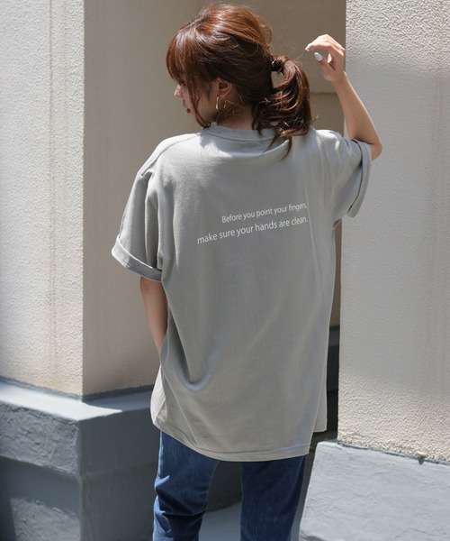 HER CLOSET(ハークローゼット)の「【HERCLOSET】アソートプリントロゴTシャツ(Tシャツ/カットソー・レディース・ホワイト/ネイビー/イエロー/ホワイト系その他/ブラック系その他/ブルー系その他/イエロー系その他/ホワイト系その他2/ブラック系その他2/スミクロ/ブルー系その他2/イエロー系その他2/パープル/ホワイト系その他4/ブラック系その他3/ブラック系その他4/ホワイト系その他3/グレー/カーキ・M/L)」の12枚目の写真