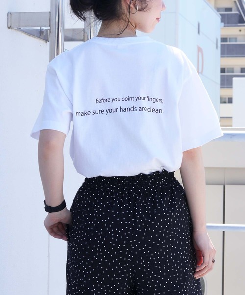 HER CLOSET(ハークローゼット)の「【HERCLOSET】【1mile/ワンマイルウェア】◆WEB限定◆プリントロゴTシャツ/リラックスウェア(Tシャツ/カットソー)」|ホワイト系その他3